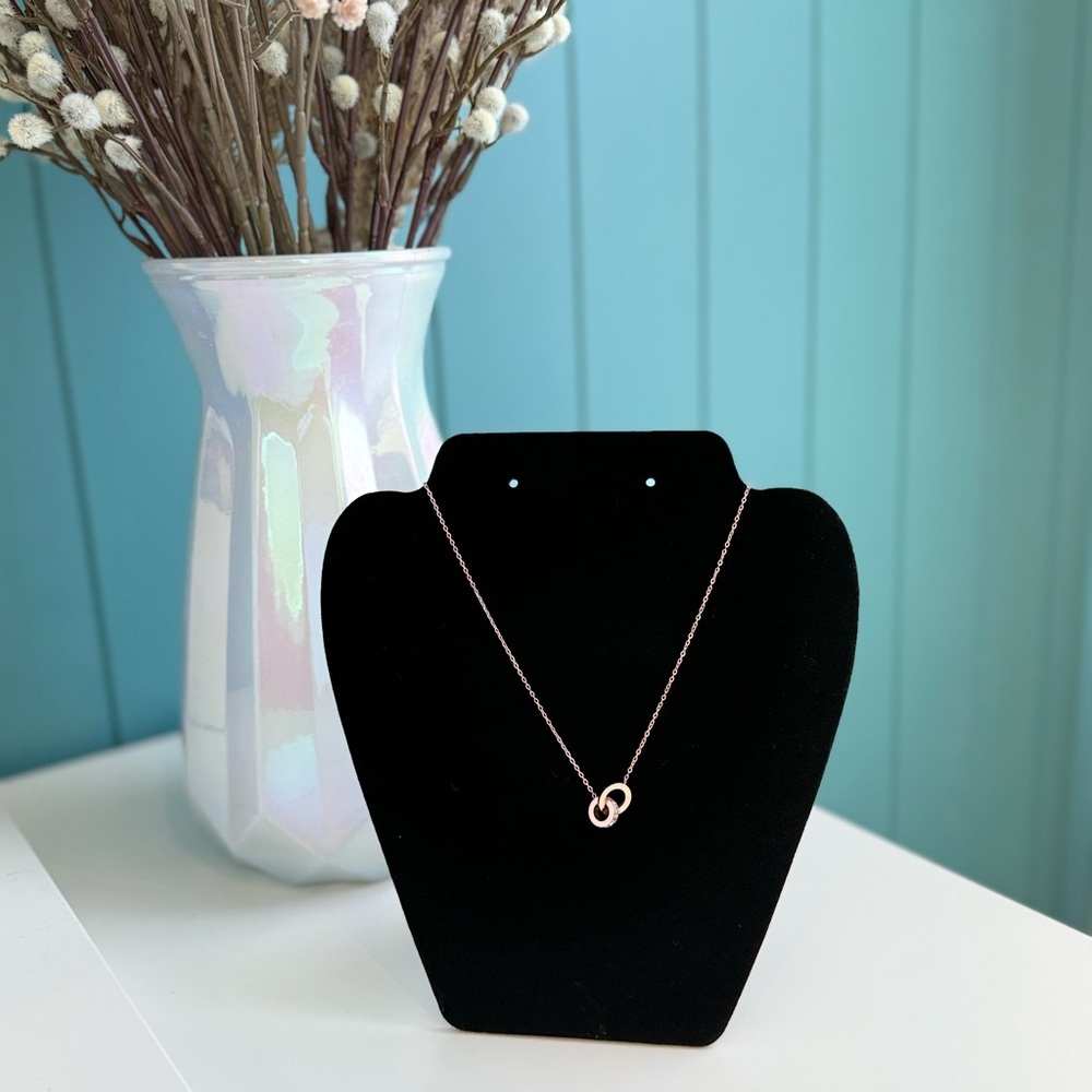 Chic Rose Gold Necklace with Interlocking Circles